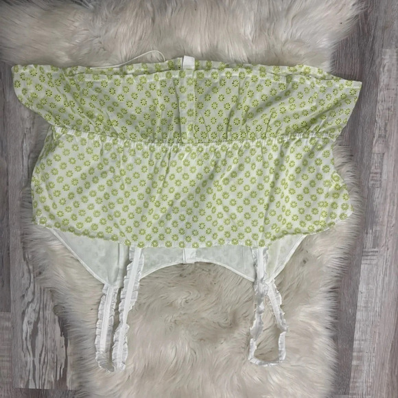 Modcloth Darling for the Prairie Peplum Tank Top eyelet green white Sz 3x - Picture 9 of 11